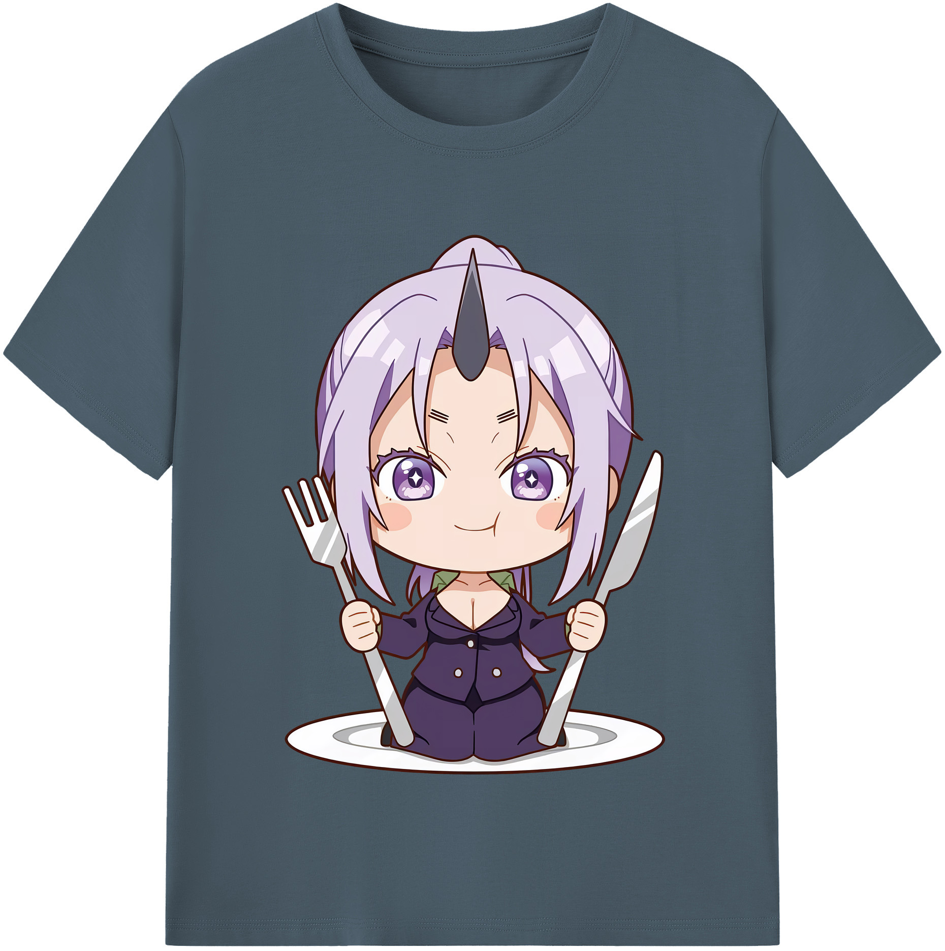 （画像用） 転スラ Regarding Reincarnated to Slime 綿100％半袖Tシャツ（フロントプリント）